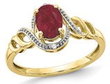 1.05 Carat (ctw) Natural Ruby Ring in 10K Yellow Gold